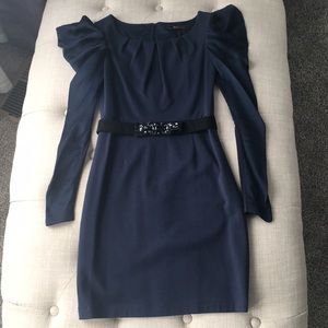 BCBGMaxAzria Navy Long Sleeve Short Dress Sz 0